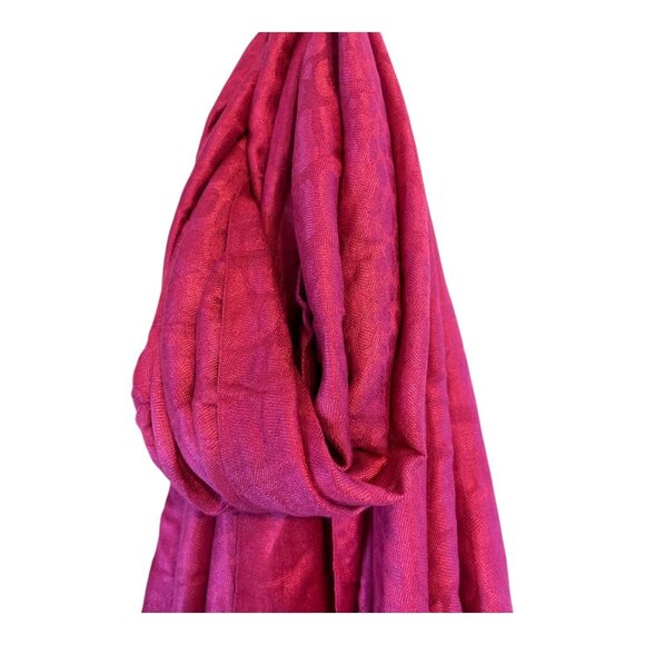 Capelli New York Fuchsia Fringe Scarf – 80” Long – 100% Rayon – Lightweight with - Picture 3 of 3
